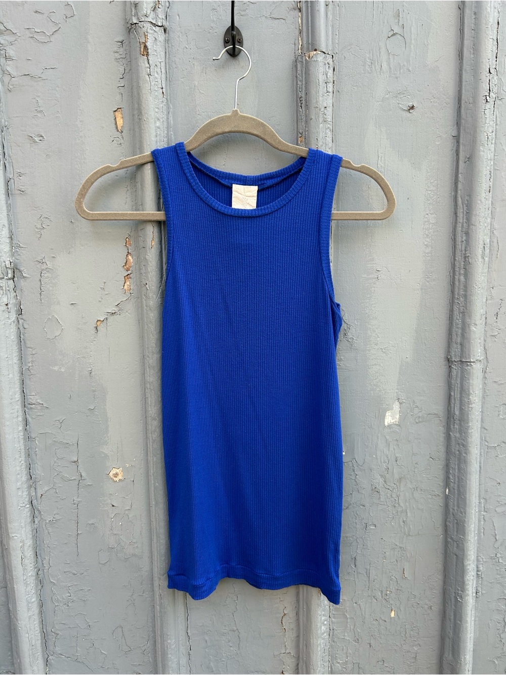 Hoi bo Blue ribbed tank, Small - Picture 9 of 9
